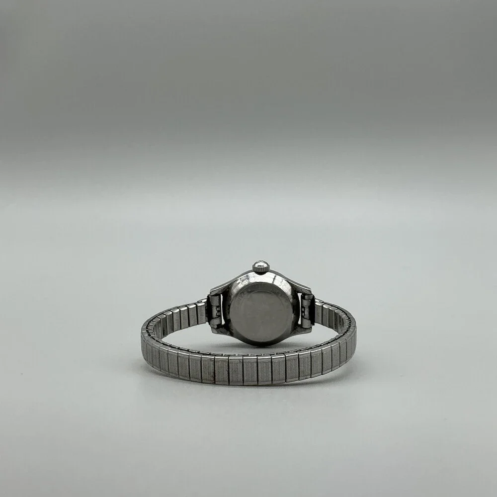 Vintage Wyler Incaflex Womens Watch 22mm Silver Dial Manual Wind Stainless Band